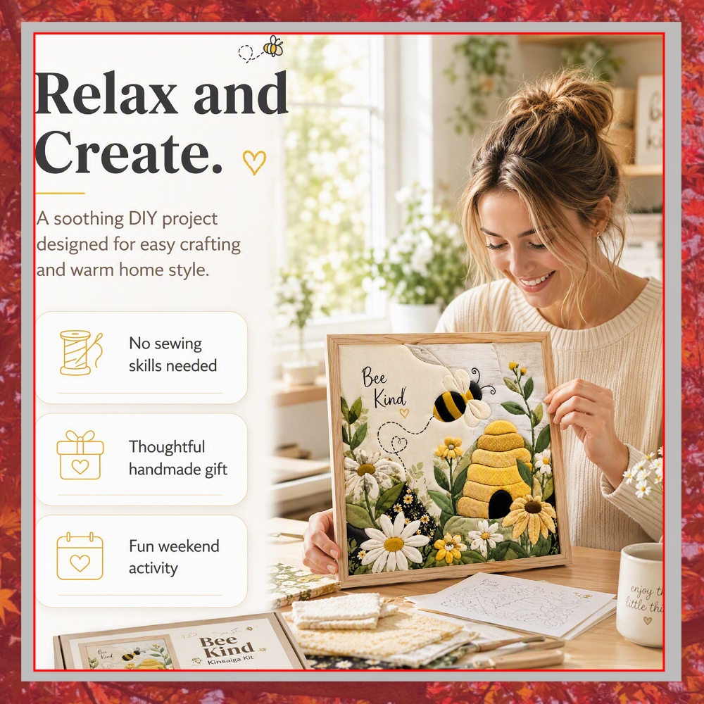Bee Honeycomb Punch Needle DIY - огляд і ціна Art Craft Kit