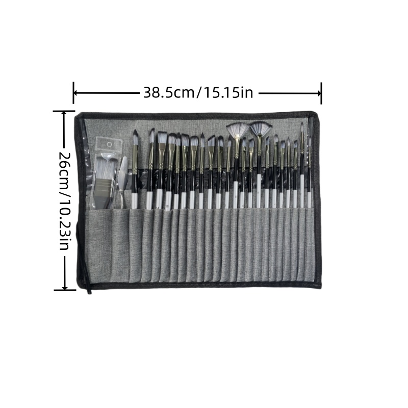 24 Nylon Brush Set Silver Gray - огляд і ціна Gouache Paint Set