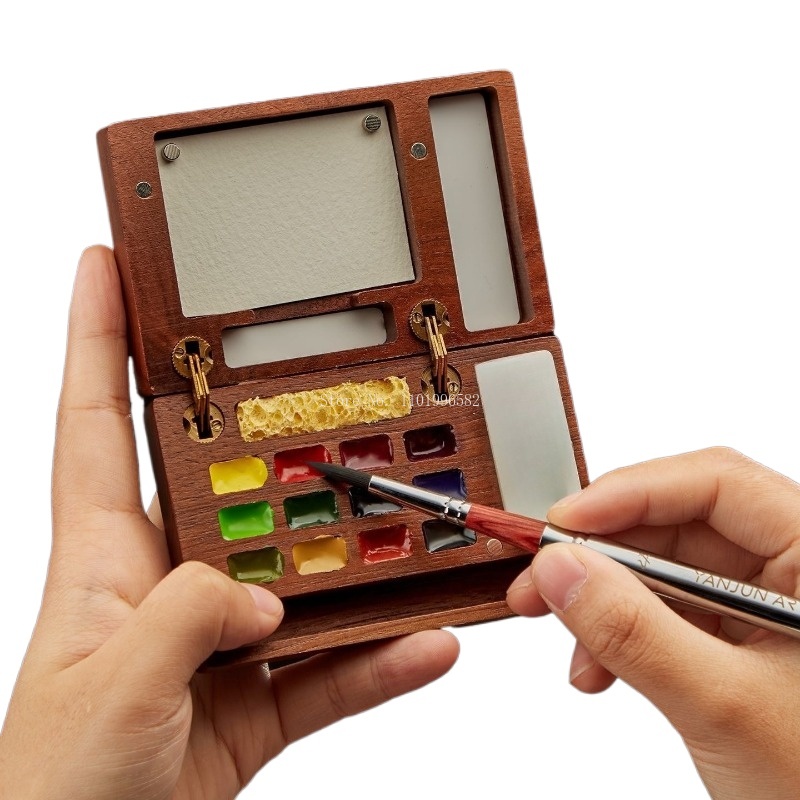 Travel Painting Box Solid Wood - огляд і ціна Gouache Paint Set