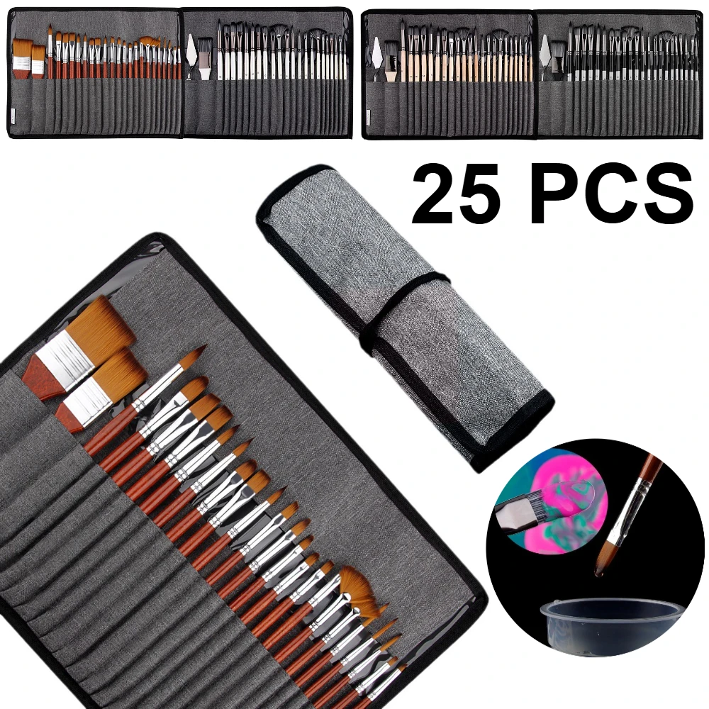 25pcs Professional Paint Brush - огляд і ціна Gouache Paint Set