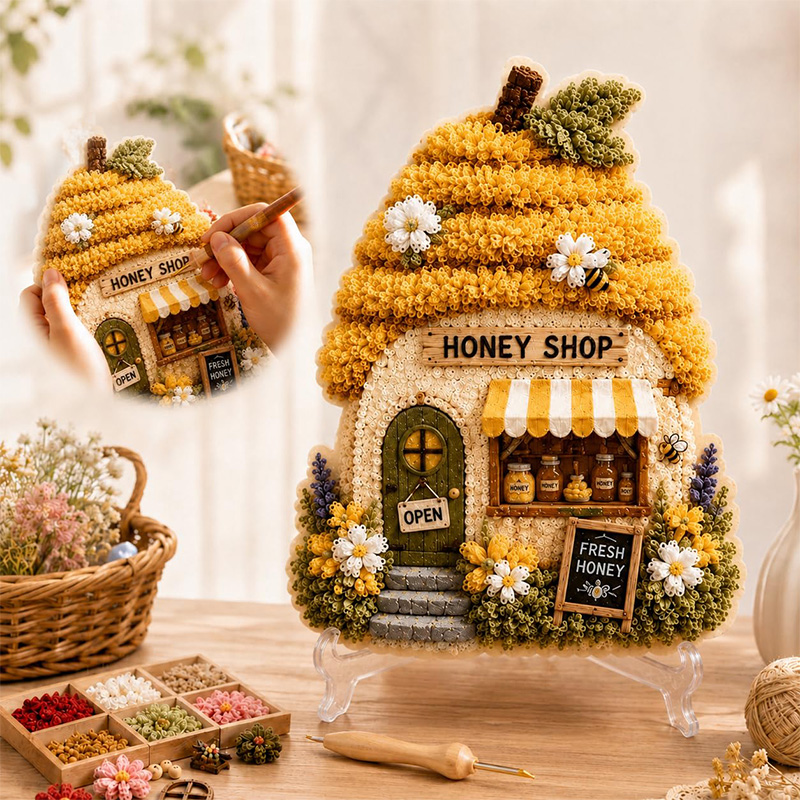 3D Mushroom House Poke Art DIY - огляд і ціна Art Craft Kit
