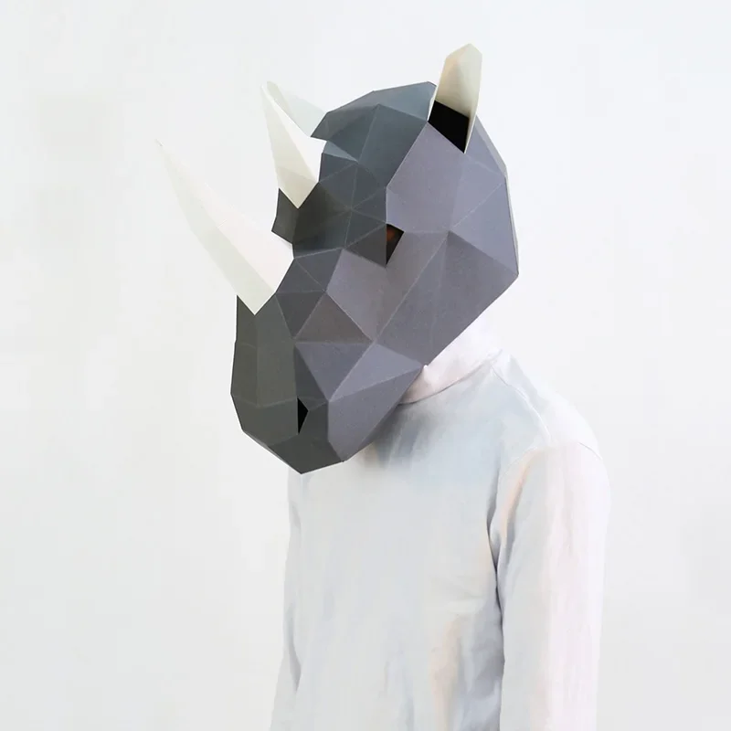 Rhinoceros Adult Head Mask Pap - огляд і ціна Art Craft Cardboard