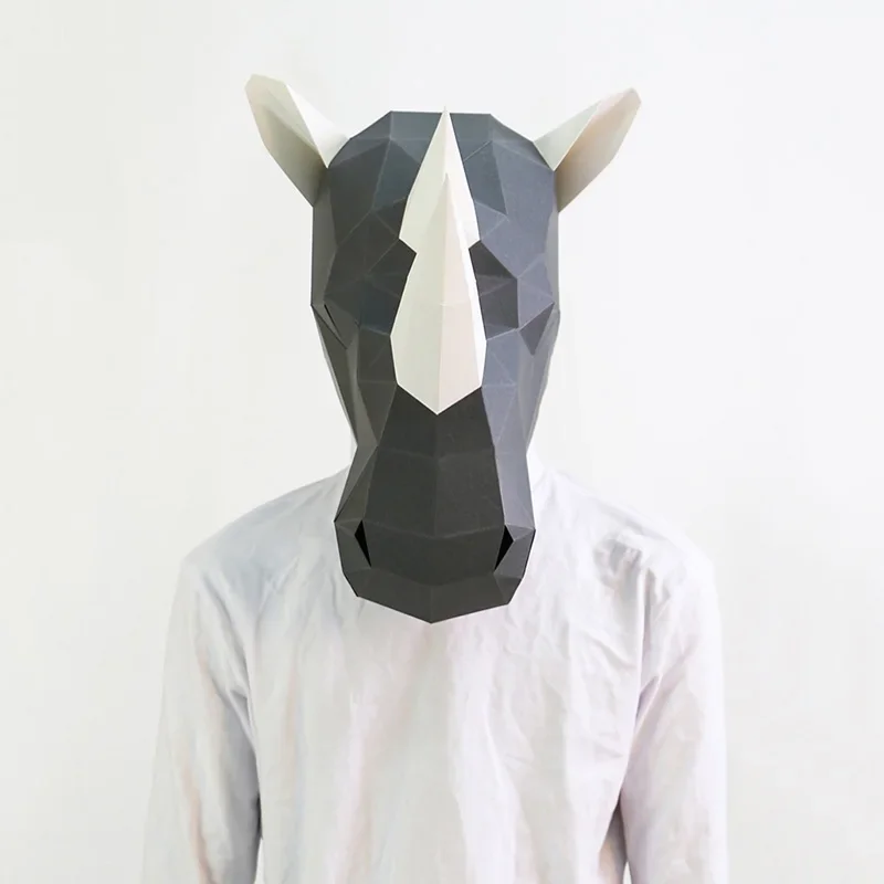 Rhinoceros Adult Head Mask Pap - огляд і ціна Art Craft Cardboard