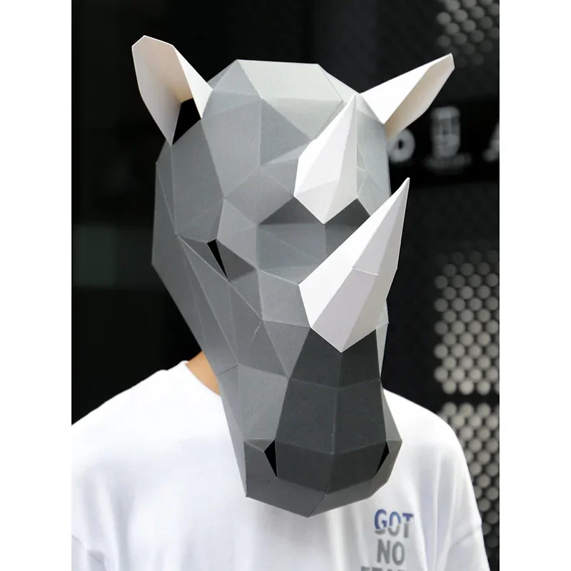 Rhinoceros Adult Head Mask Pap - огляд і ціна Art Craft Cardboard