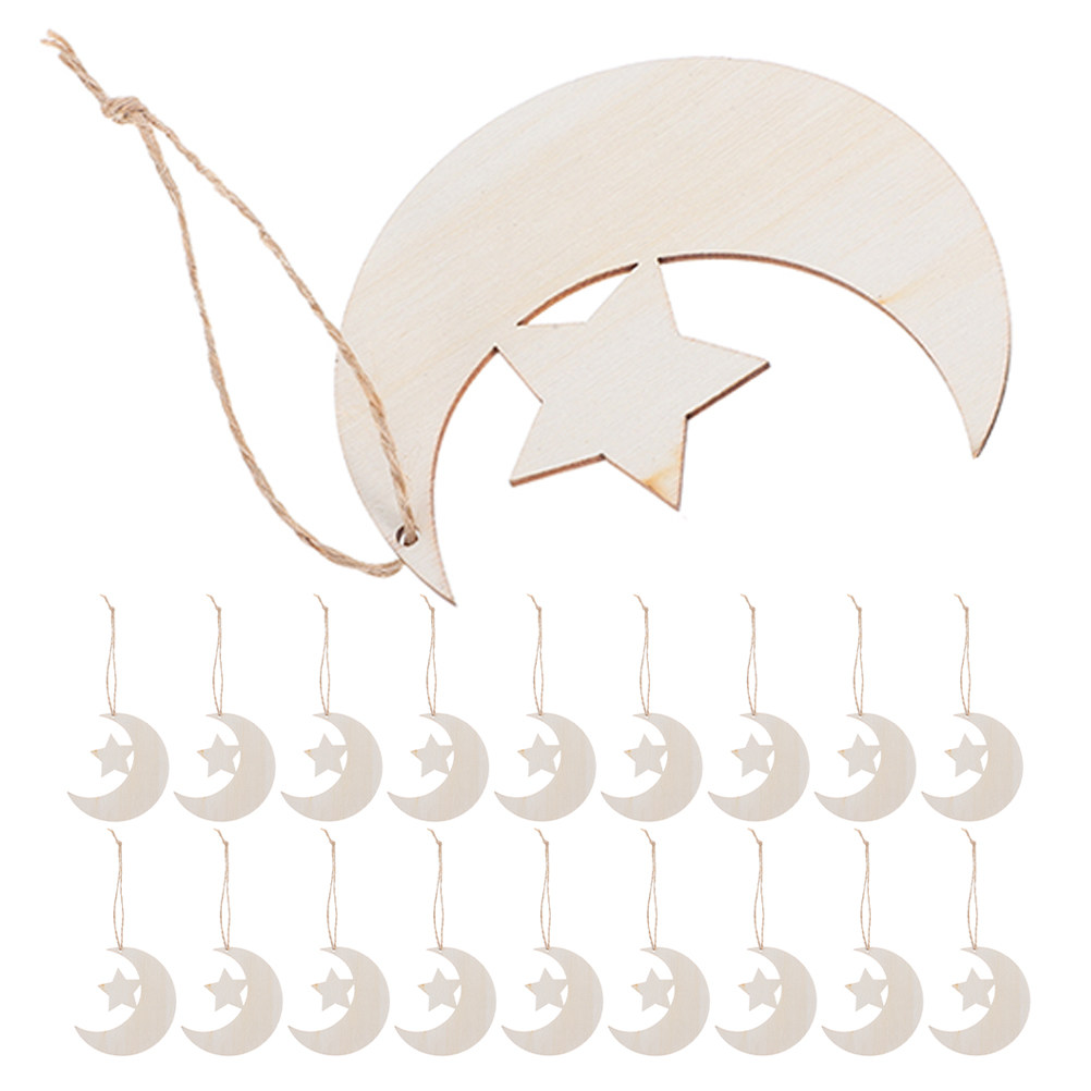 40pcs Natural Wood Moon & Star - огляд і ціна Art And Craft For Nursery