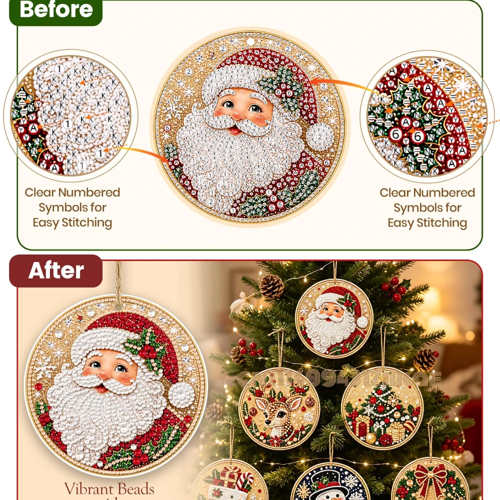 6PCS Christmas Ornaments DIY P - огляд і ціна Art Craft Kit