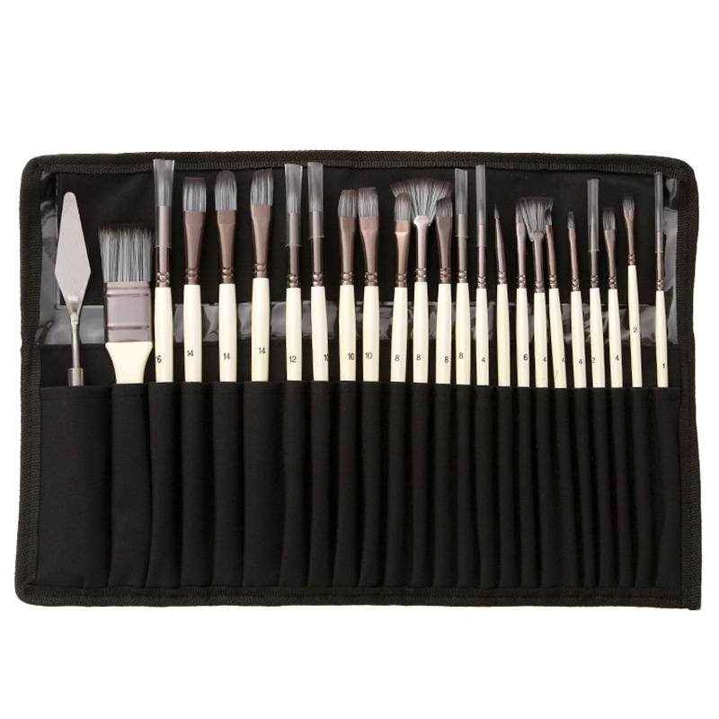 24 Piece Paint Brush Set with  - огляд і ціна Gouache Paint Set