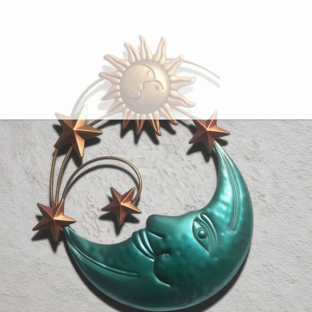 Handmade Iron Metal Moon Face  - огляд і ціна Art And Craft For Nursery